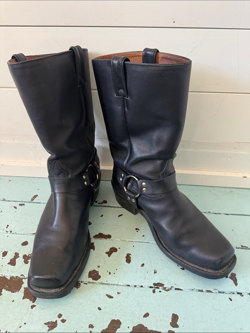 Vintage Boulet Size 101/2 3E Wide Made in Canada Moto Engineer Harness Leather